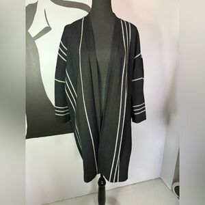 OAK + FORT Black and White Striped Cardigan. PTP 26